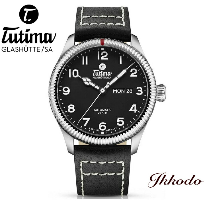 チュチマ Tutima Glashutte/SA  グランド・フリーガークラシック  ステンレス鋼入れもの レザーストラップ 20空圧雨合羽 41粍 日本国内置き目品 2年引き受ける ウオッチ 6108-01 610801