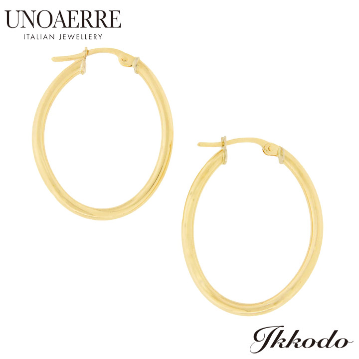 UNOAERRE ウノアエレ K18イエローゴールドフープピアス 正規品 2352