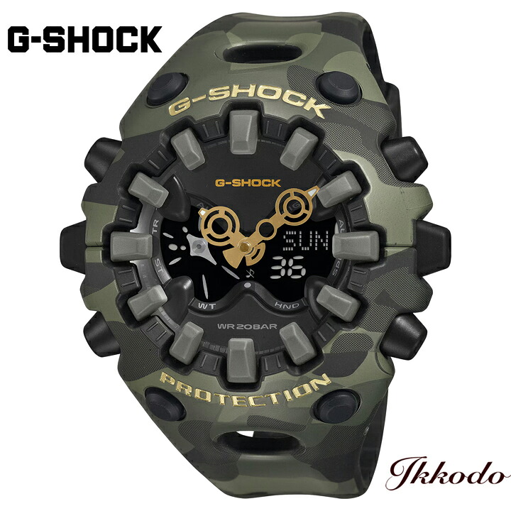 G-SHOCK Gショック カシオ BOLD CAMO SERIES, CAMO AND GOLD GA-V01シリーズ 58.2mm 20気圧防水 耐衝撃構造 国内正規品 腕時計 GA-V01CMG-3AJF GAV01CMG3AJF|城下町松本の時計店 一光堂