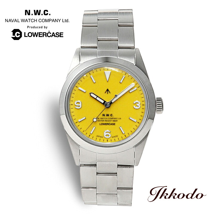 ナバルウォッチ Naval Watch Produced By LOWERCASE ローワーケース 36mm クォーツ 5気圧防水 強化ミネラルガラス製ボックス形状風防 イエロー文字盤 正規品 腕時計 FRXF009｜城下町松本の時計店　一光堂