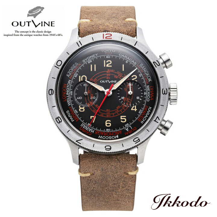 アウトライン・パイロットクロノ20th リミテッド スネイル OUTLINE Pilot Chrono 20th Limited SNAIL クォーツ 42mm 3気圧防水 腕時計 正規品 YK20221-2BL YK202212BL｜城下町松本の時計店　一光堂