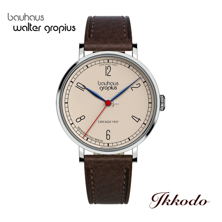 バウハウス・ヴァルター・グロピウス NEW BAUHAUS CHICAGO 1937 LIMITED EDITION 石英 38粍 置き目品 WGN 001-01Z WGN00101Z