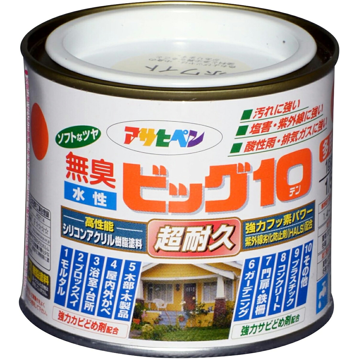 アサヒペン 水溶性ビッグ10多途 1/5L 219ミルキー白いこと×10個書き割り DIY えの具 取りつくろう リフォーム 身寄り用 室内 屋内 露天 労働者階級操作手順 一般受け 定番 日曜日飛騨工 検査と修理 取りつくろう うつり変わり 張り替え 塗り替え