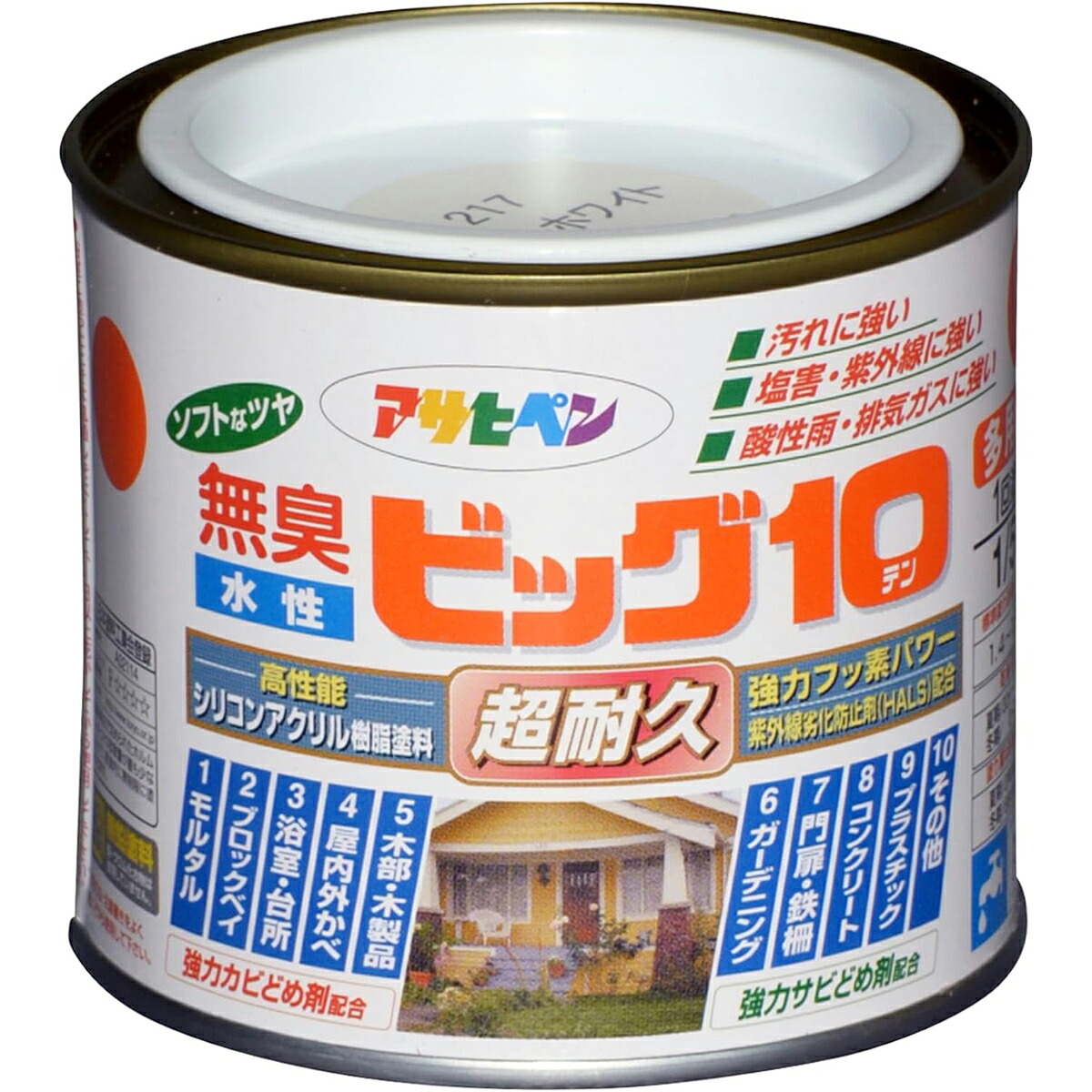 アサヒペン 水溶性ビッグ10多途 1/5L 217パール白いこと×10個書き割り DIY えの具 取りつくろう リフォーム 身寄り用 室内 屋内 露天 労働者階級操作手順 一般受け 定番 日曜日飛騨工 検査と修理 取りつくろう うつり変わり 張り替え 塗り替え