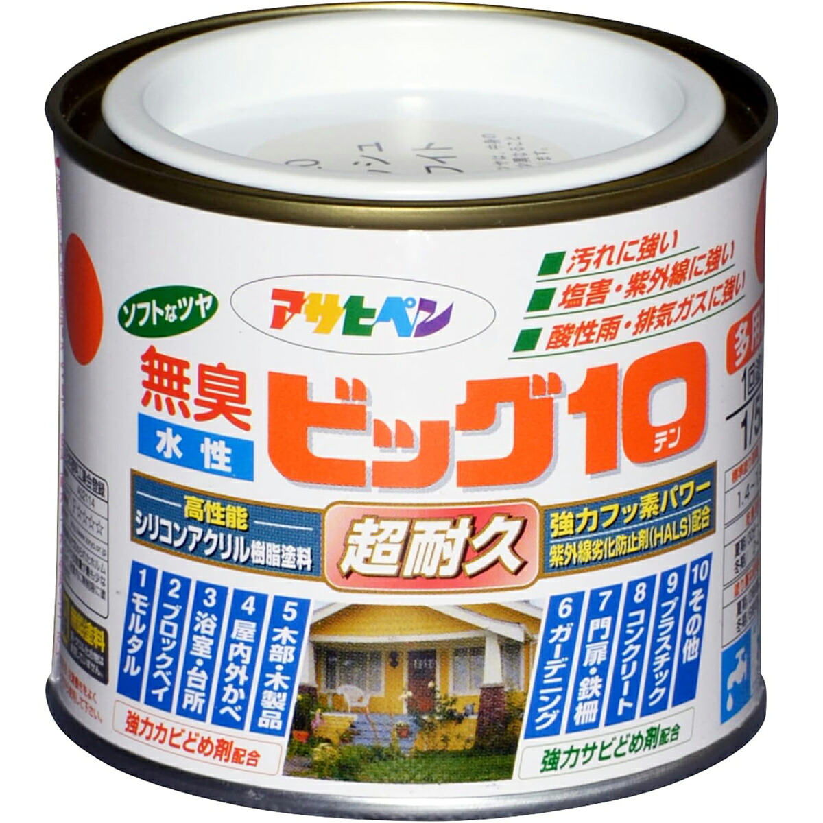 アサヒペン 水溶性ビッグ10多途 1/5L 220アッシュホワイト×10個書き割り DIY えの具 取りつくろう リフォーム 身寄り用 室内 屋内 露天 労働者階級操作手順 一般受け 定番 日曜日飛騨工 検査と修理 取りつくろう うつり変わり 張り替え 塗り替え