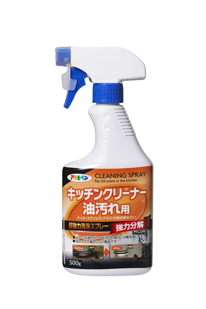 アサヒペン キッチン油よごれおとし 500g S036×24個 DIY 塗料 補修 リフォーム 家庭用 室内 屋内 屋外 プロ仕様 人気 定番 日曜大工 メンテナンス 改修 模様替え 張り替え 塗り替え|ikkyu