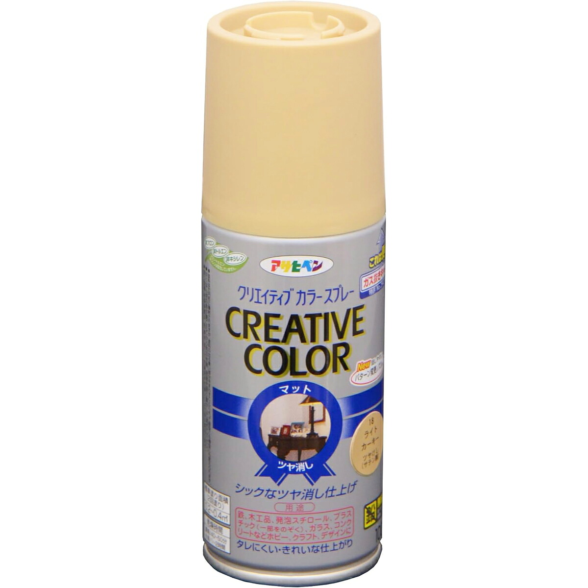 アサヒペン 創造的色つや吹き付ける 100ml 18ライトカーキー×24個 DIY 絵の具 取りつくろう リフォーム 身寄り用 室内 屋内 室外 労働者階級遣りかた 一般受け 定番 日曜日宮大工 検査と修理 取りつくろう うつり変わり 張り替え 塗り替え