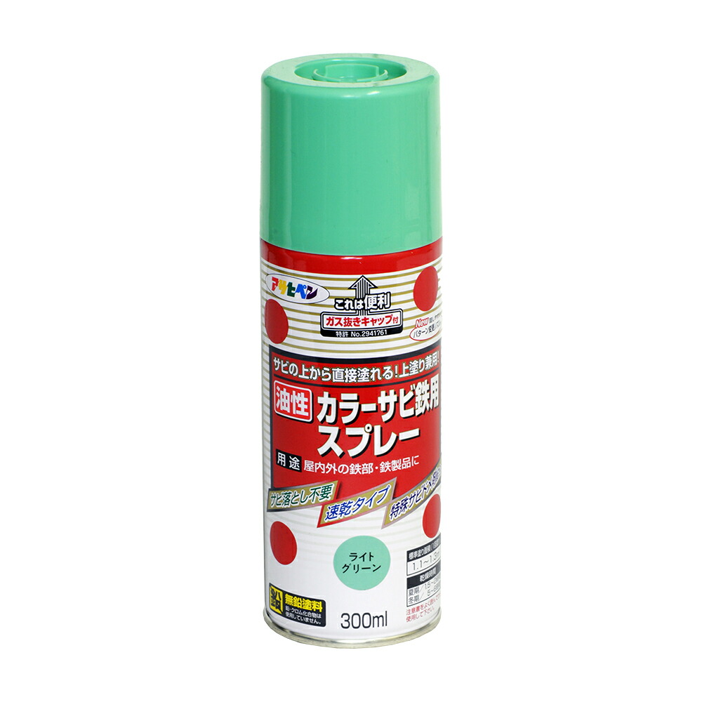 アサヒペン 色合いサビ鉄用吹きつける 300ml ライトグリーン×24個 DIY 絵の具 取りつくろう リフォーム 身寄り用 室内 屋内 室外 労働者階級遣りかた 一般受け 定番 日曜日飛騨工 検査と修理 取りつくろう うつり変わり 張り替え 塗り替え