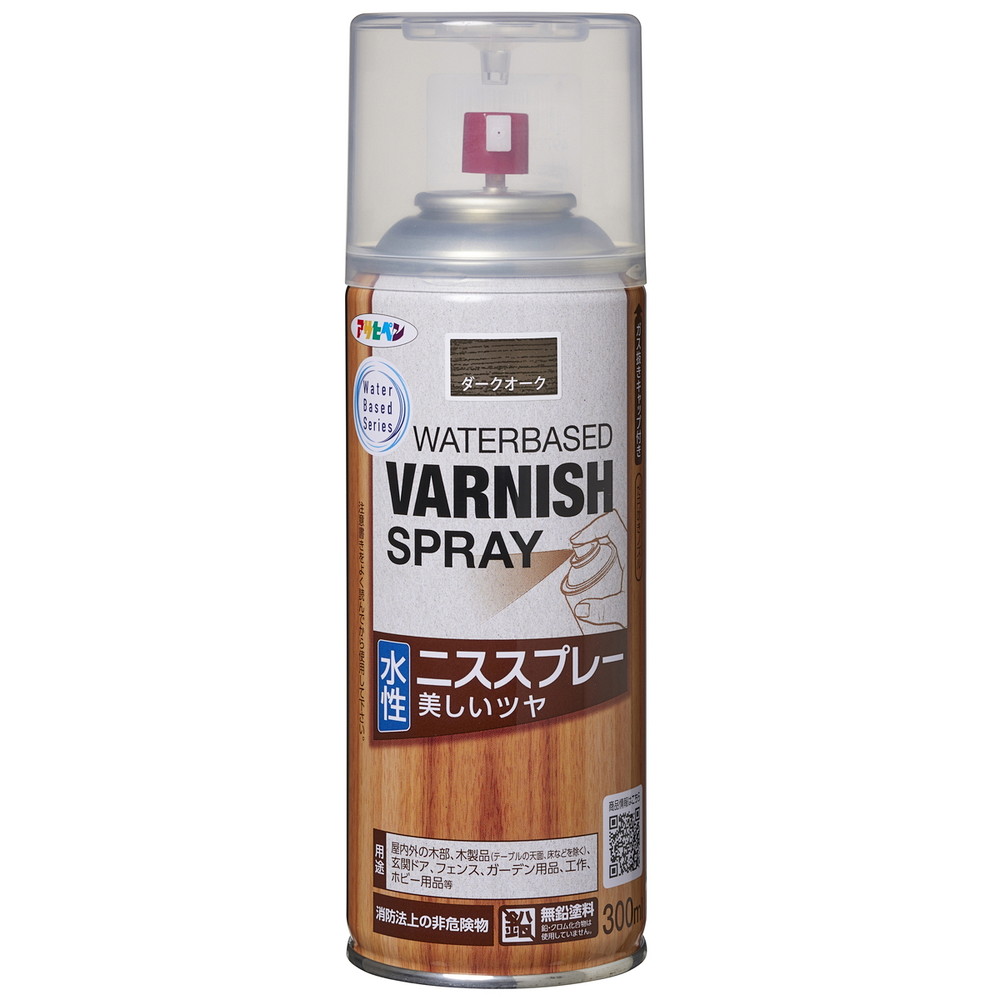 アサヒペン 水性ニススプレー300ml ダークオーク&times;24個セット DIY 塗料 補修 リフォーム 家庭用 室内 屋内 屋外 プロ仕様 人気 定番 日曜大工 メンテナンス 改修 模様替え 張り替え 塗り替え｜ikkyu