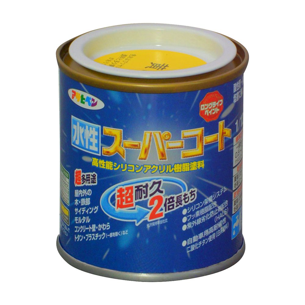 アサヒペン 水性スーパーコート 1/12L 黄色×24個セット DIY 塗料 補修 リフォーム 家庭用 室内 屋内 屋外 プロ仕様 人気 定番 日曜大工 メンテナンス 改修 模様替え 張り替え 塗り替え|ikkyu