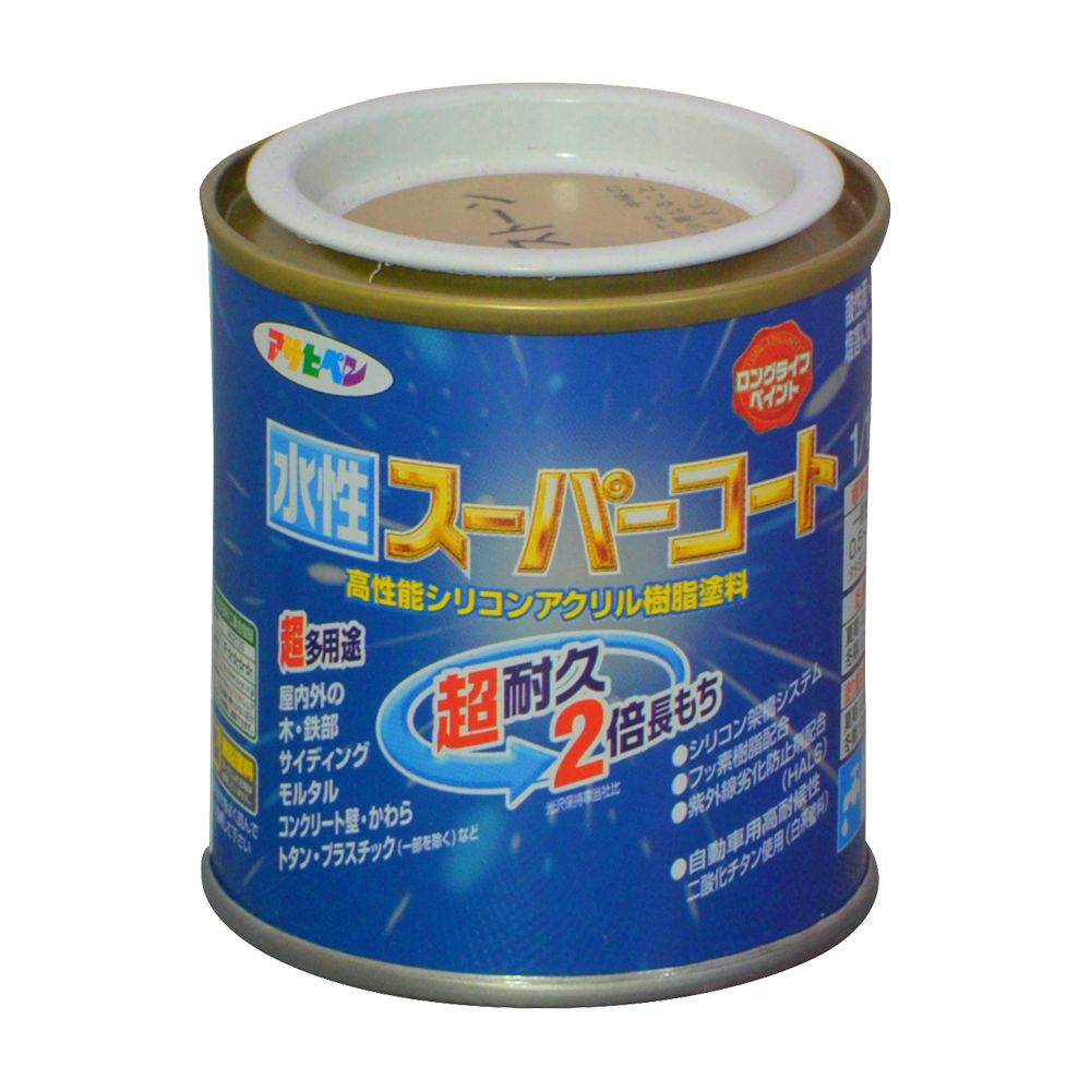 アサヒペン 水性スーパーコート 1/12L サンドストーン×24個セット DIY 塗料 補修 リフォーム 家庭用 室内 屋内 屋外 プロ仕様 人気 定番 日曜大工 メンテナンス 改修 模様替え 張り替え 塗り替え|ikkyu