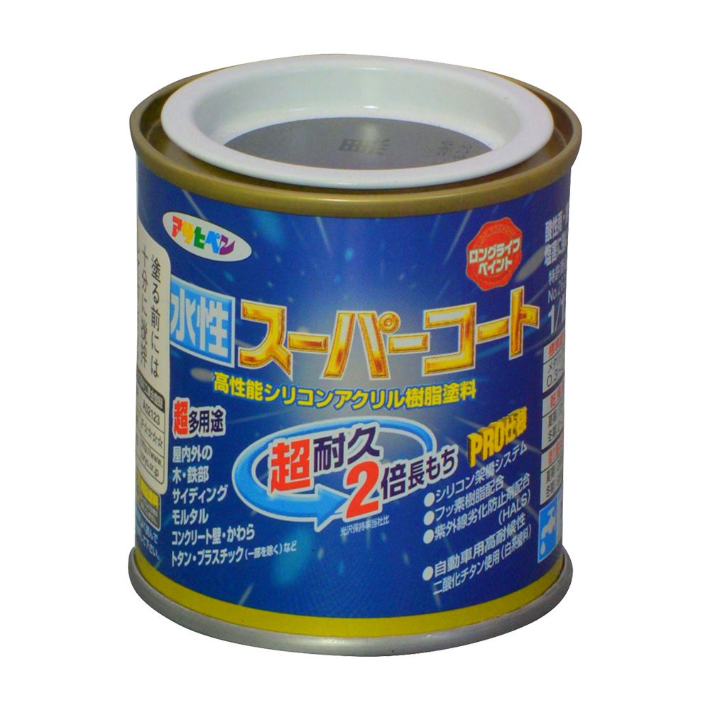 アサヒペン 水性スーパーコート 1/12L 銀黒×24個セット DIY 塗料 補修 リフォーム 家庭用 室内 屋内 屋外 プロ仕様 人気 定番 日曜大工 メンテナンス 改修 模様替え 張り替え 塗り替え|ikkyu