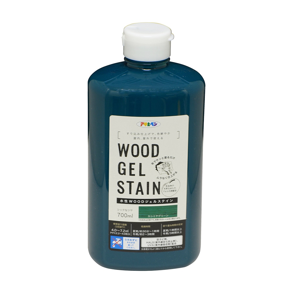 アサヒペン 水性WOODジェルステイン 700ml カシミヤグリーン×3個 DIY 塗料 補修 リフォーム 家庭用 室内 屋内 屋外 プロ仕様 人気 定番 日曜大工 メンテナンス 改修 模様替え 張り替え 塗り替え|ikkyu