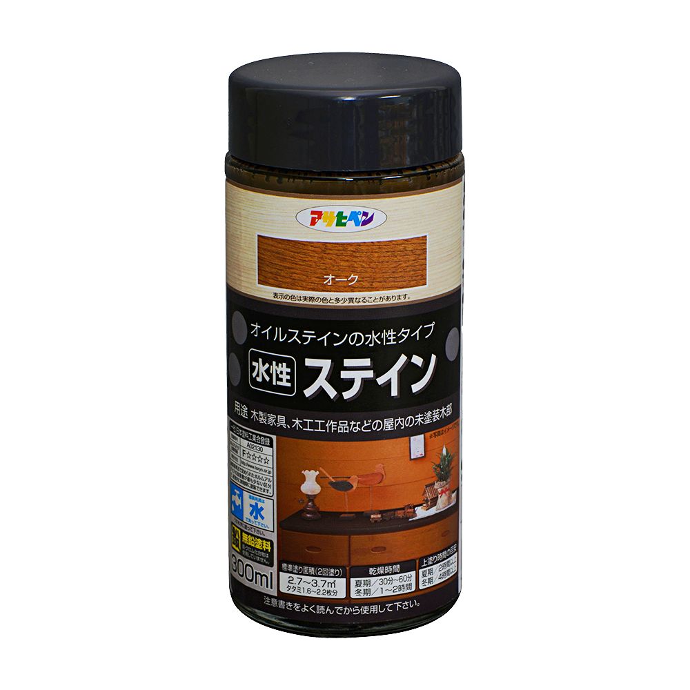 アサヒペン 水性ステイン 300ml オーク×24個セット DIY 塗料 補修 リフォーム 家庭用 室内 屋内 屋外 プロ仕様 人気 定番 日曜大工 メンテナンス 改修 模様替え 張り替え 塗り替え|ikkyu