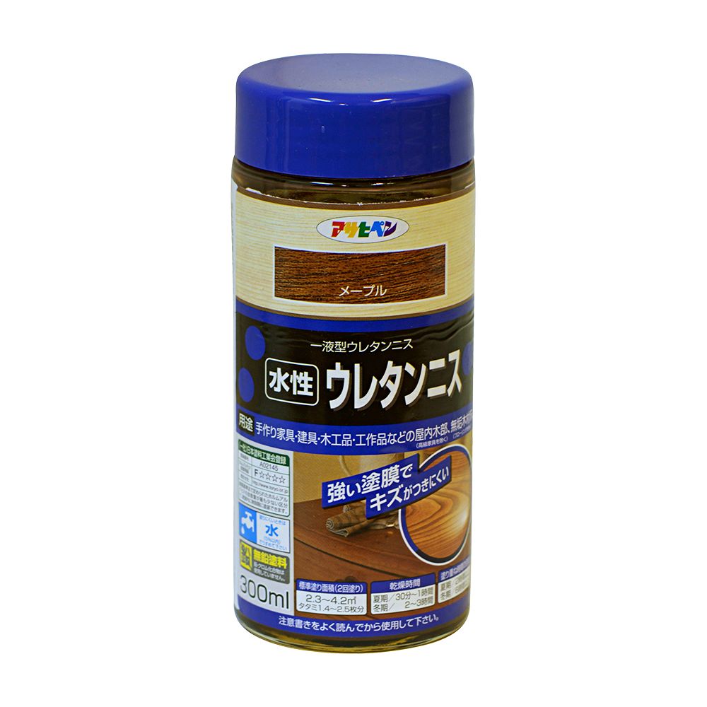 アサヒペン 水性ウレタンニス 300ml メープル×24個セット DIY 塗料 補修 リフォーム 家庭用 室内 屋内 屋外 プロ仕様 人気 定番 日曜大工 メンテナンス 改修 模様替え 張り替え 塗り替え|ikkyu