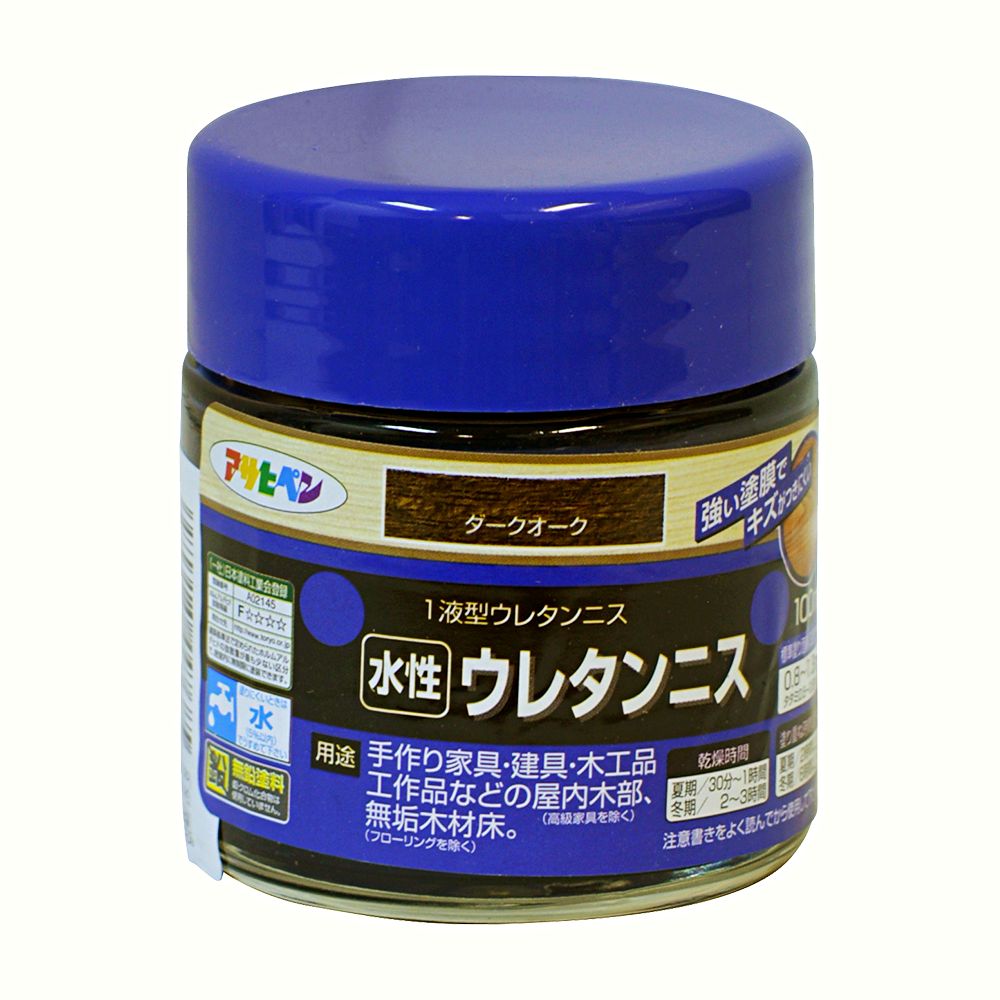 アサヒペン 水性ウレタンニス 100ml ダークオーク×24個セット DIY 塗料 補修 リフォーム 家庭用 室内 屋内 屋外 プロ仕様 人気 定番 日曜大工 メンテナンス 改修 模様替え 張り替え 塗り替え|ikkyu