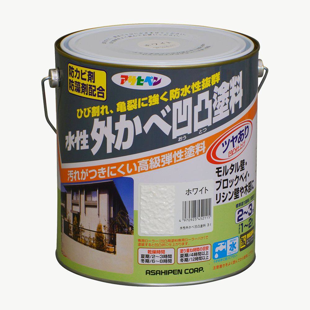 アサヒペン 水溶性外かべ粗さえの具ツヤあり 3L 白いこと×24個書き割り DIY えの具 取りつくろう リフォーム 身寄り用 室内 屋内 室外 労働者階級遣りくち 一般受け 定番 日曜日宮大工 検査と修理 取りつくろう うつり変わり 張り替え 塗り替え