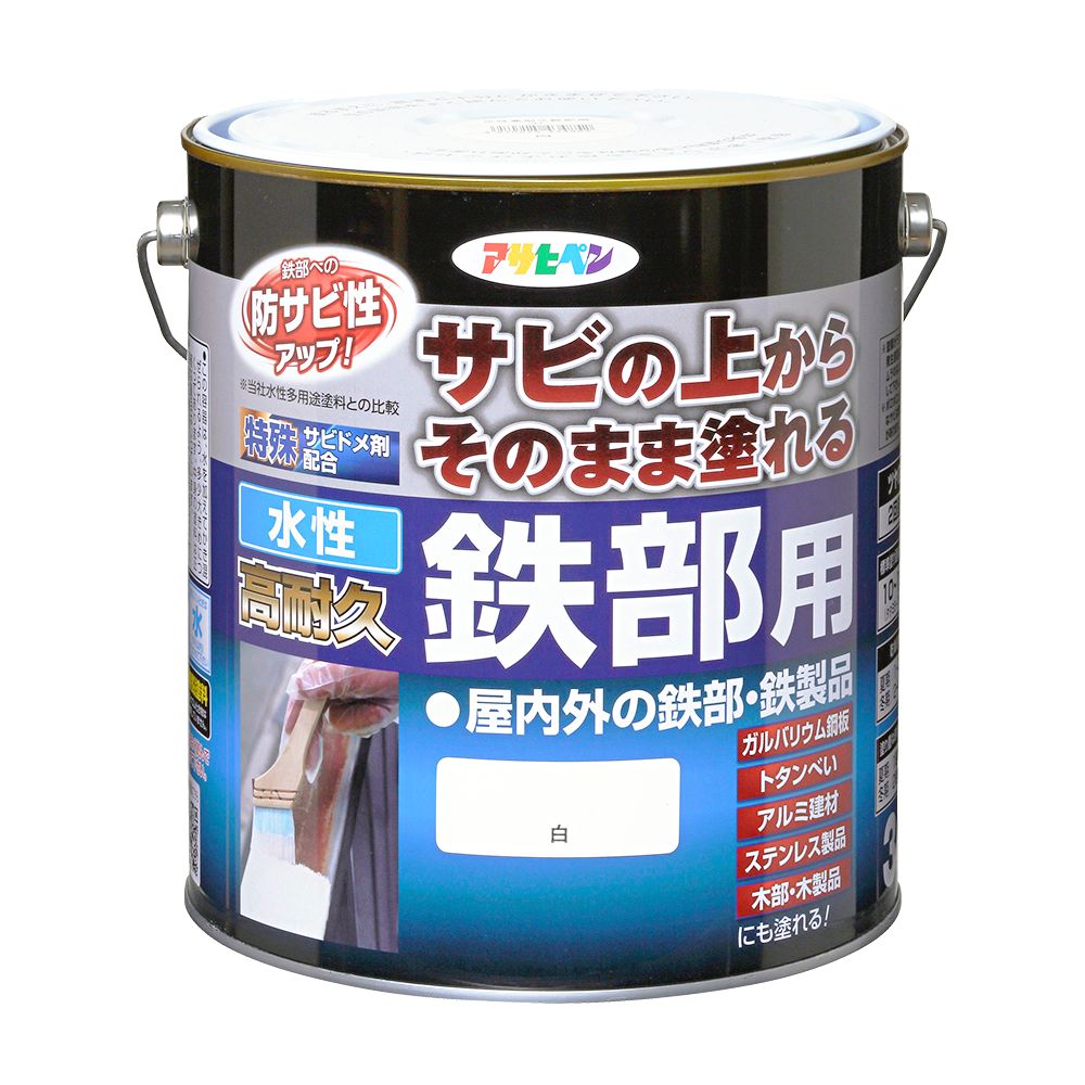アサヒペン 水溶性高耐久鉄部用 3L 白×24個書き割り DIY えの具 取りつくろう リフォーム 身寄り用 室内 屋内 室外 労働者階級遣りくち 一般受け 定番 日曜日宮大工 検査と修理 取りつくろう うつり変わり 張り替え 塗り替え