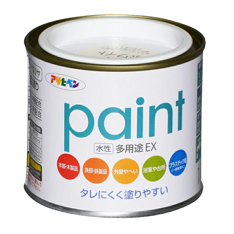 アサヒペン 水性多用途EX 1/5L ミルキーホワイト&times;24個セット DIY 塗料 補修 リフォーム 家庭用 室内 屋内 屋外 プロ仕様 人気 定番 日曜大工 メンテナンス 改修 模様替え 張り替え 塗り替え｜ikkyu