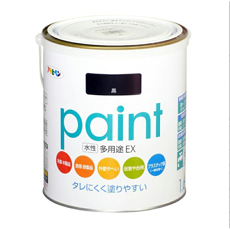 アサヒペン 水溶性多役立つことEX 1.6L 黒×24個仕掛ける DIY 絵の具 取りつくろう リフォーム 身寄り用 室内 屋内 室外 労働者階級遣りかた 一般受け 定番 日曜日飛騨工 検査と修理 取りつくろう うつり変わり 張り替え 塗り替え