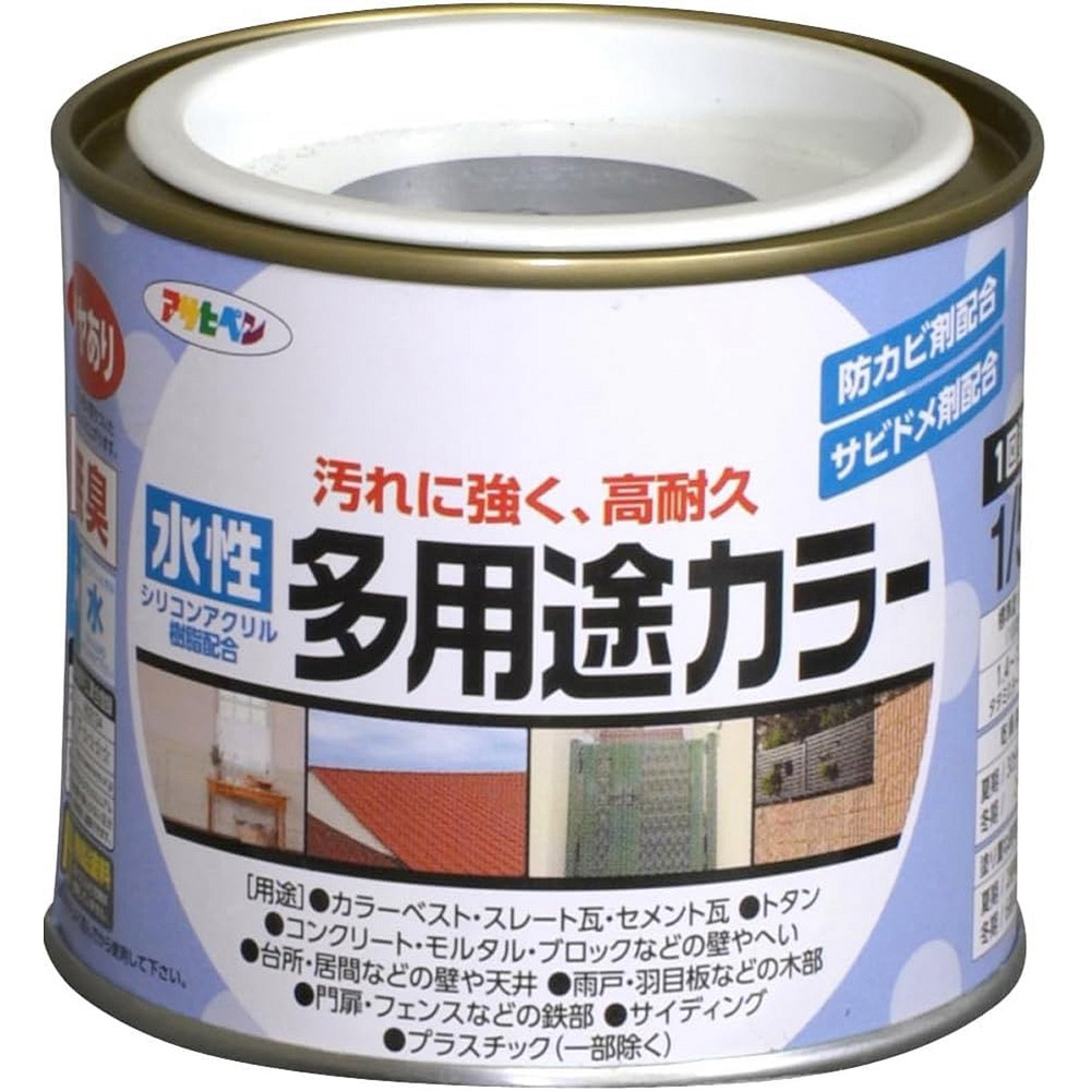 アサヒペン 水性多用途カラー 1/5L 黒×24個セット DIY 塗料 補修 リフォーム 家庭用 室内 屋内 屋外 プロ仕様 人気 定番 日曜大工 メンテナンス 改修 模様替え 張り替え 塗り替え|ikkyu