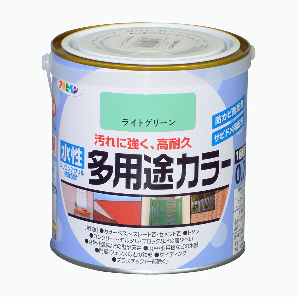 アサヒペン 水溶性多役立つこと色合い 0.7L ライトグリーン×10個書き割り DIY えの具 取りつくろう リフォーム 身寄り用 室内 屋内 露天 労働者階級操作手順 一般受け 定番 日曜日飛騨工 検査と修理 取りつくろう うつり変わり 張り替え 塗り替え