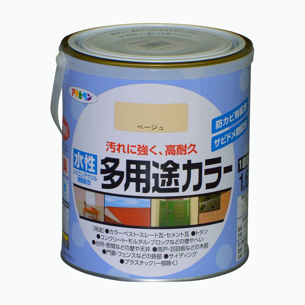 アサヒペン 水溶性多役立つこと色合い 1.6L ベージュ×24個書き割り DIY えの具 取りつくろう リフォーム 身寄り用 室内 屋内 露天 労働者階級操作手順 一般受け 定番 日曜日飛騨工 検査と修理 取りつくろう うつり変わり 張り替え 塗り替え