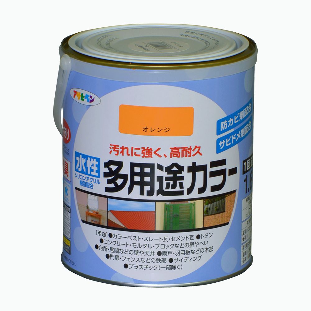 アサヒペン 水溶性多役立つこと色合い 1.6L オレンジ色×24個書き割り DIY えの具 取りつくろう リフォーム 身寄り用 室内 屋内 露天 労働者階級操作手順 一般受け 定番 日曜日飛騨工 検査と修理 取りつくろう うつり変わり 張り替え 塗り替え