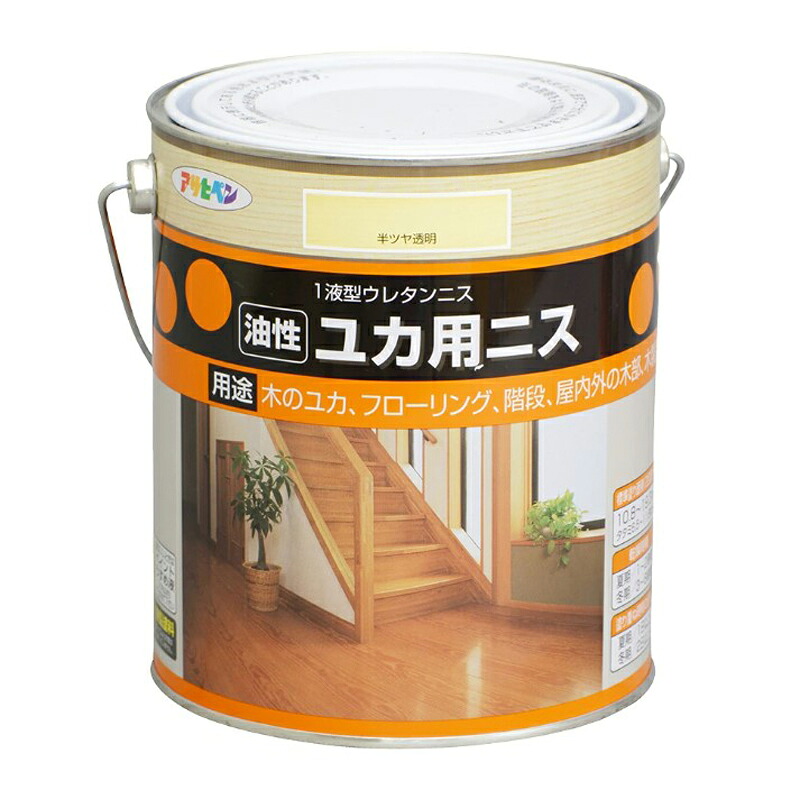 アサヒペン 油性ユカ用ニス 1.8L 半ツヤ澄み切った×2個書き割り DIY えの具 取りつくろう リフォーム 身寄り用 室内 屋内 室外 労働者階級遣りくち 一般受け 定番 日曜日宮大工 検査と修理 取りつくろう うつり変わり 張り替え 塗り替え