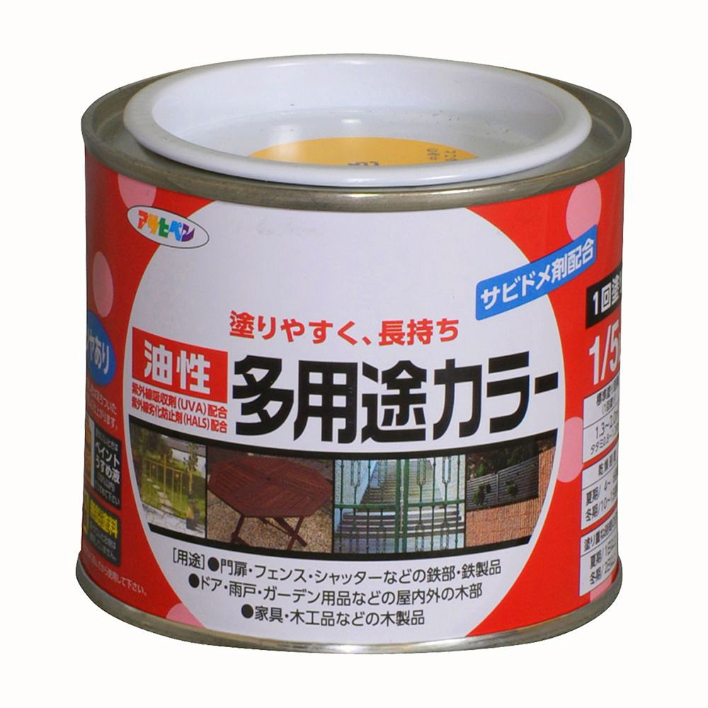 アサヒペン 油性多役立つこと色つや 1/5L 黄味がかった×10個仕掛ける DIY 絵の具 取りつくろう リフォーム 身寄り用 室内 屋内 室外 労働者階級遣りかた 一般受け 定番 日曜日宮大工 検査と修理 取りつくろう うつり変わり 張り替え 塗り替え