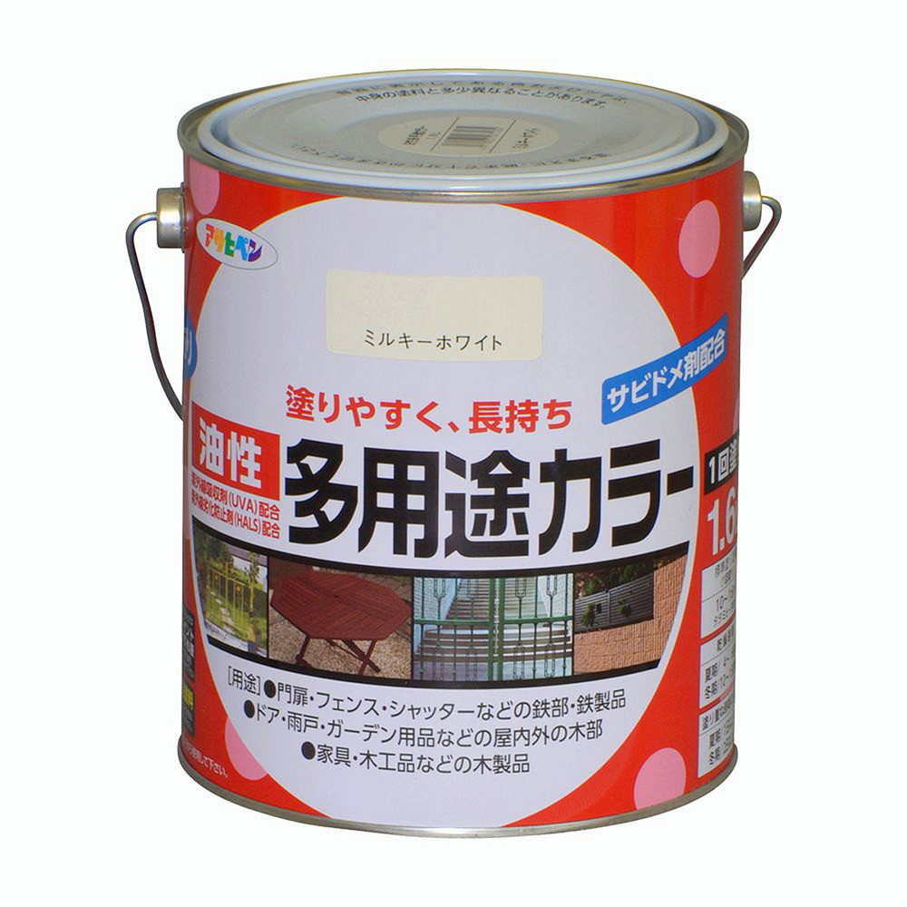 アサヒペン 油性多役立つこと色つや 1.6L ミルキー白いこと×24個書き割り DIY えの具 取りつくろう リフォーム 身寄り用 室内 屋内 室外 労働者階級遣りくち 一般受け 定番 日曜日宮大工 検査と修理 取りつくろう うつり変わり 張り替え 塗り替え