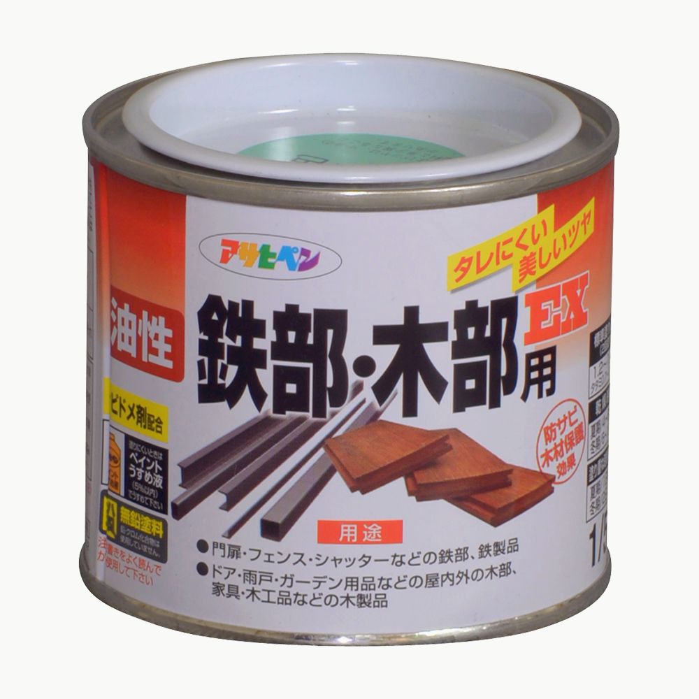 アサヒペン 油性鉄部木部用EX 1/5L 若草色×24個書き割り DIY えの具 取りつくろう リフォーム 身寄り用 室内 屋内 室外 労働者階級遣りくち 一般受け 定番 日曜日宮大工 検査と修理 取りつくろう うつり変わり 張り替え 塗り替え