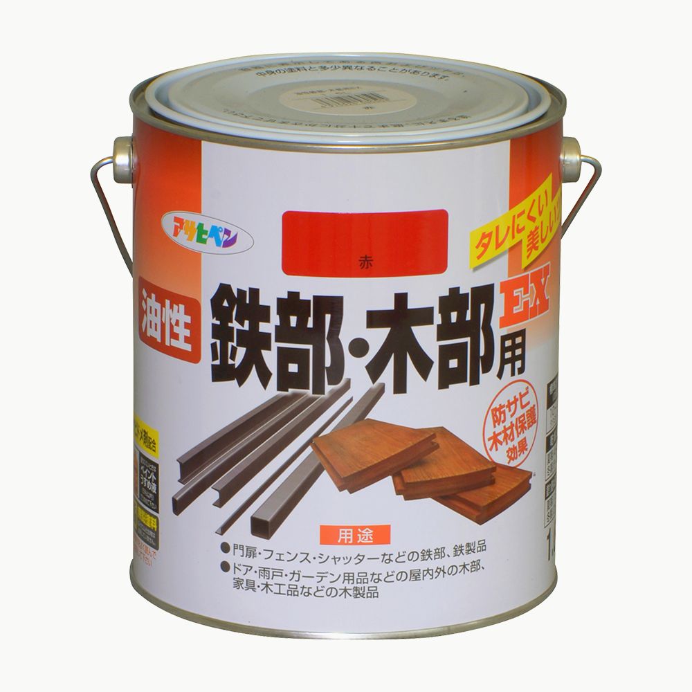 アサヒペン 油性鉄部木部用EX 1.6L 赤×24個仕掛ける DIY 絵の具 取りつくろう リフォーム 身寄り用 室内 屋内 室外 労働者階級遣りかた 一般受け 定番 日曜日飛騨工 検査と修理 取りつくろう うつり変わり 張り替え 塗り替え