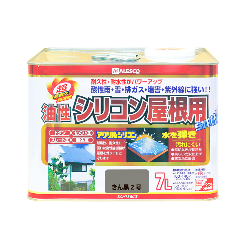 カンペハピオ 油性ケイ素樹脂大屋根用 ぎん黒２号 7Ｌ カンペハピオ ハピオセレクト 絵の具 絵の具 水溶性絵の具 油性絵の具 鉄部 木部 多役立つこと 屋内 室外 脂 兼用 DIY 防菌類 可塑性物質 混凝土 立ちはだかる