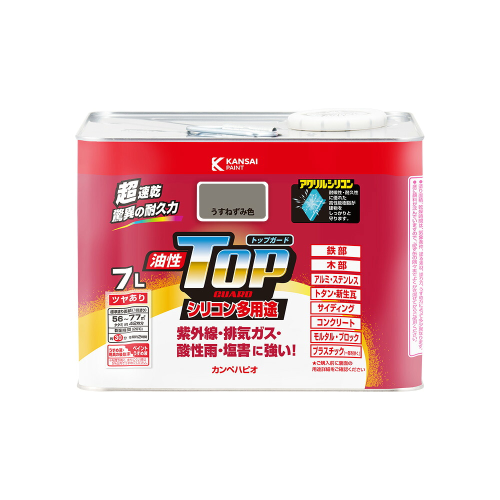カンペハピオ 油性とっ始め差し固める うすねずみ色 7L カンペハピオ ハピオセレクト 絵の具 絵の具 水溶性絵の具 油性絵の具 鉄部 木部 多役立つこと 屋内 室外 兼用 脂 DIY 防菌類 可塑性物質 混凝土 立ちはだかる