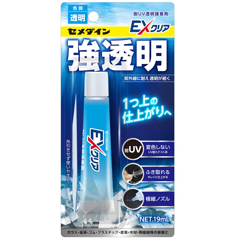 セメダイン EXクリア P19mL CA-120x24個セット まとめ買い お買い得 大量 ケース 箱買い 爆買い 業者 仕入れ 接着剤 家庭用 業務用 プロ用 多用途 瞬間 手芸 工作 コーキング材 シーリング材 建築 工業｜ikkyu