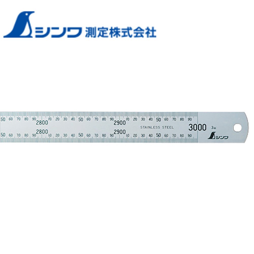 シンワ測定 行動様式 13072 直尺しろがね色3000粍 SHINWA 物の具 物の具 DIY 価値づける器 価値づける器