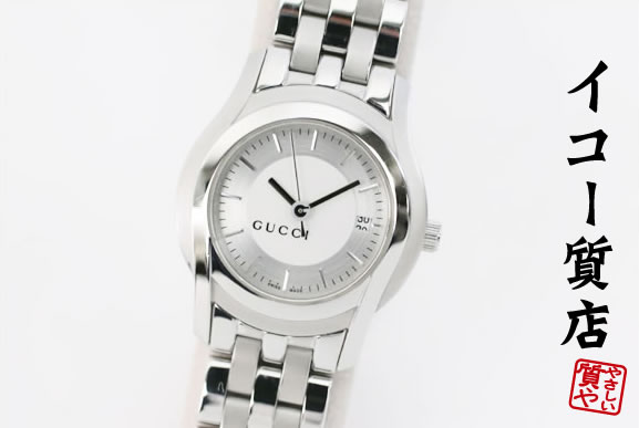 グッチ Gクラス 5500L YA055506 レディースウォッチ シルバーダイヤル クオーツ 美品 【中古】4660
