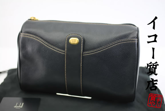 楽天市場】【美品】ダンヒル dunhill クラッチバッグ ネイビー系x