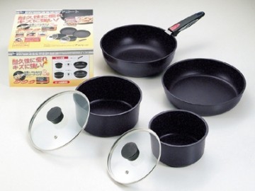 パール金属 ブルーダイヤモンドコート　IHシステマ　リスタクックウェア 7点セット(ハンドル着脱式 ハンドルが取れる)