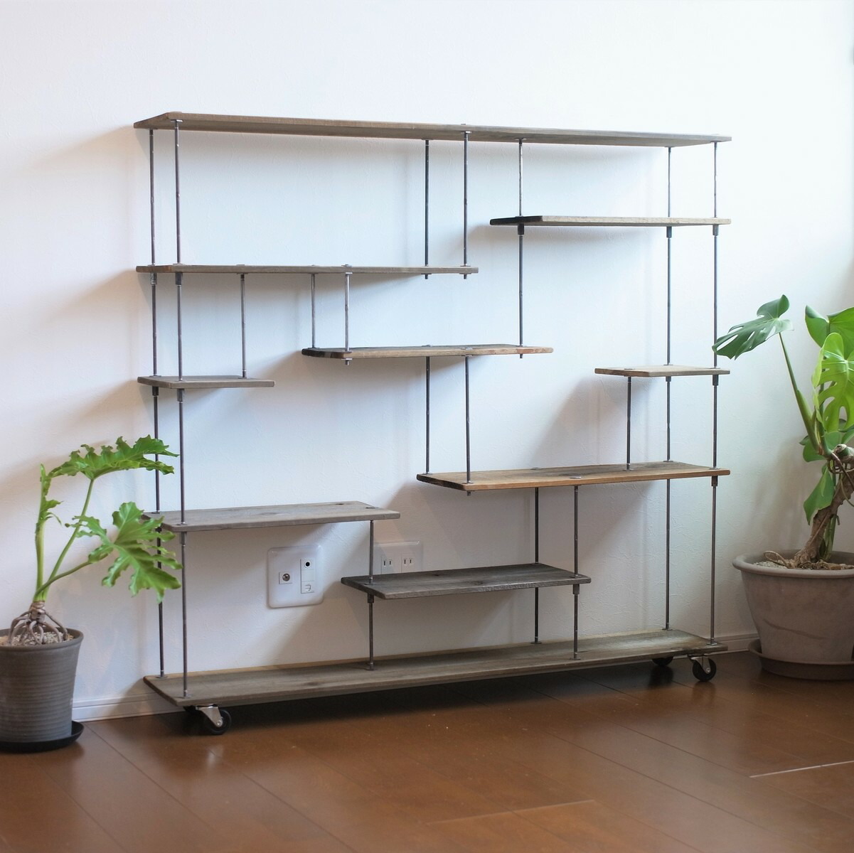 【楽天市場】テレビCM掲載wood iron shelf 1140<em>1200</em>225〈ブラウン〉（アイアン 棚 ラック シェルフ 鉄 木 収納