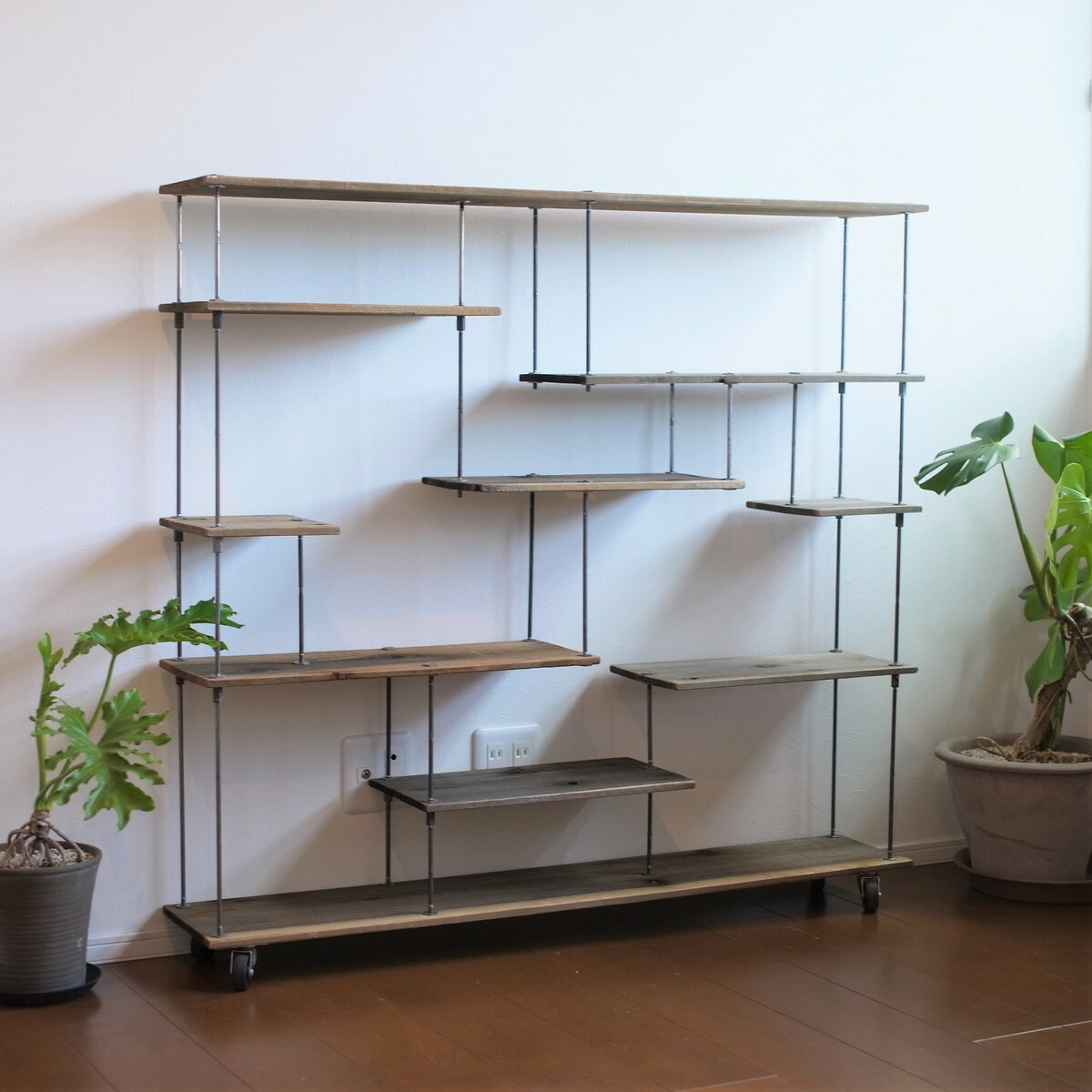 【楽天市場】テレビCM掲載wood iron shelf 1140<em>1200</em>225〈ブラウン〉（アイアン 棚 ラック シェルフ 鉄 木 収納