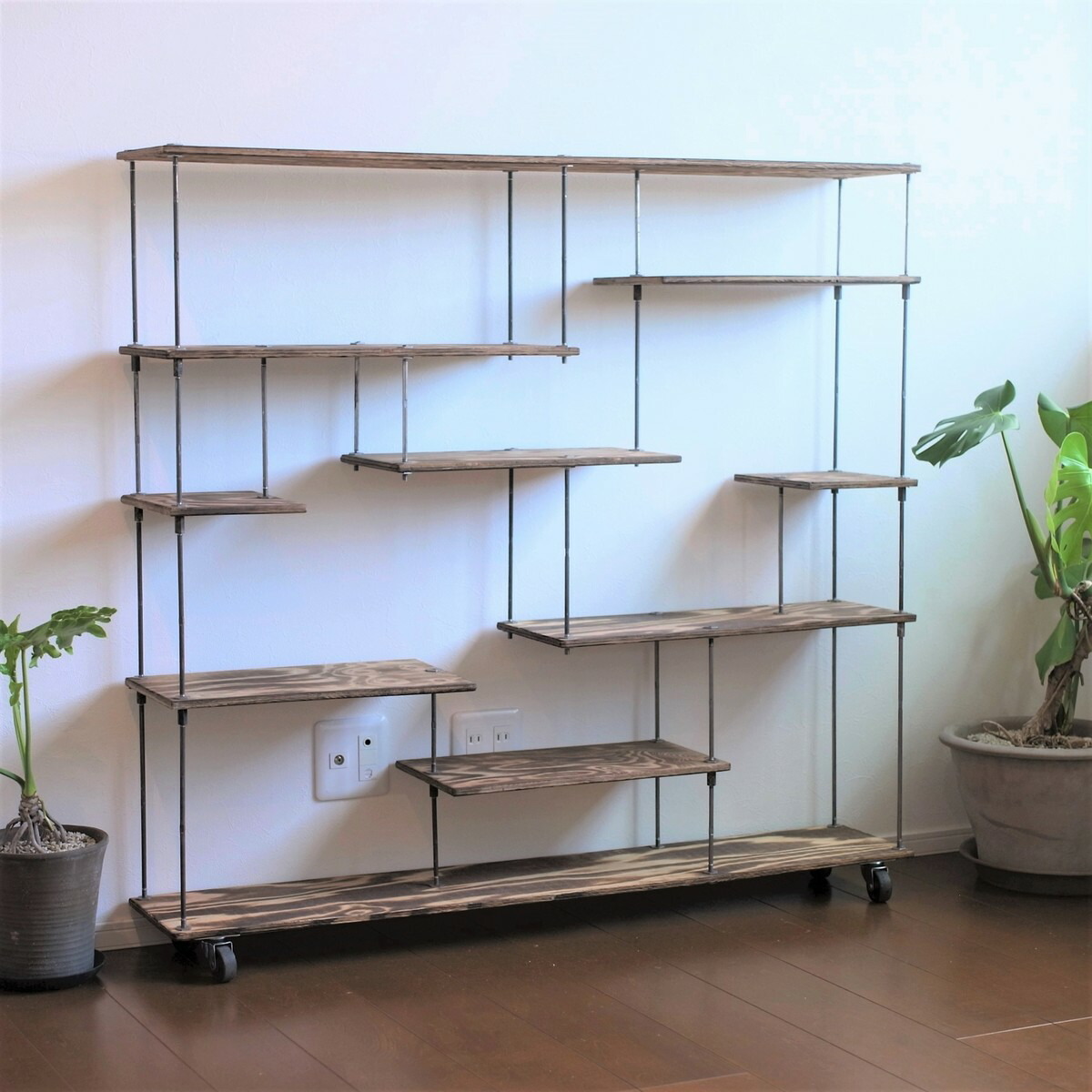 【楽天市場】テレビCM掲載wood iron shelf 1120<em>1200</em>225〈ブラウン〉（アイアン 棚 ラック シェルフ 鉄 木 収納