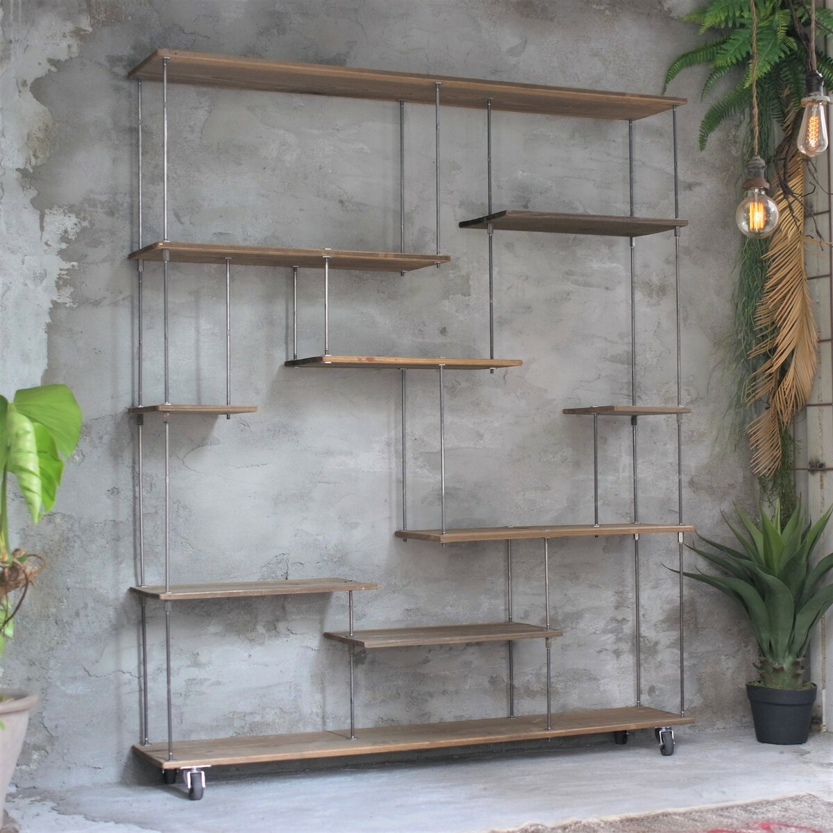 【楽天市場】【テレビCM掲載】wood iron shelf 1440<em>1200</em>225 〈グレー〉（アイアン 棚 ラック シェルフ 鉄 木