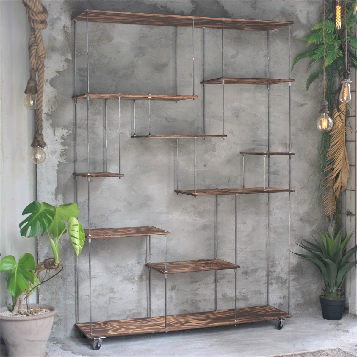 【楽天市場】【テレビCM掲載】wood iron shelf 1740<em>1200</em>300（アイアン 棚 ラック シェルフ 鉄 木 収納棚