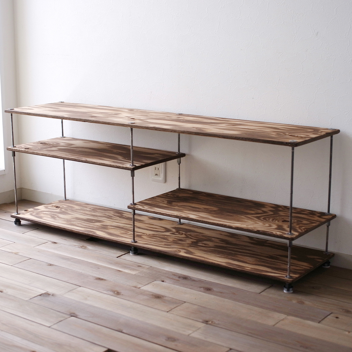 楽天市場】【テレビCM掲載】wood iron shelf 1420*1200*225