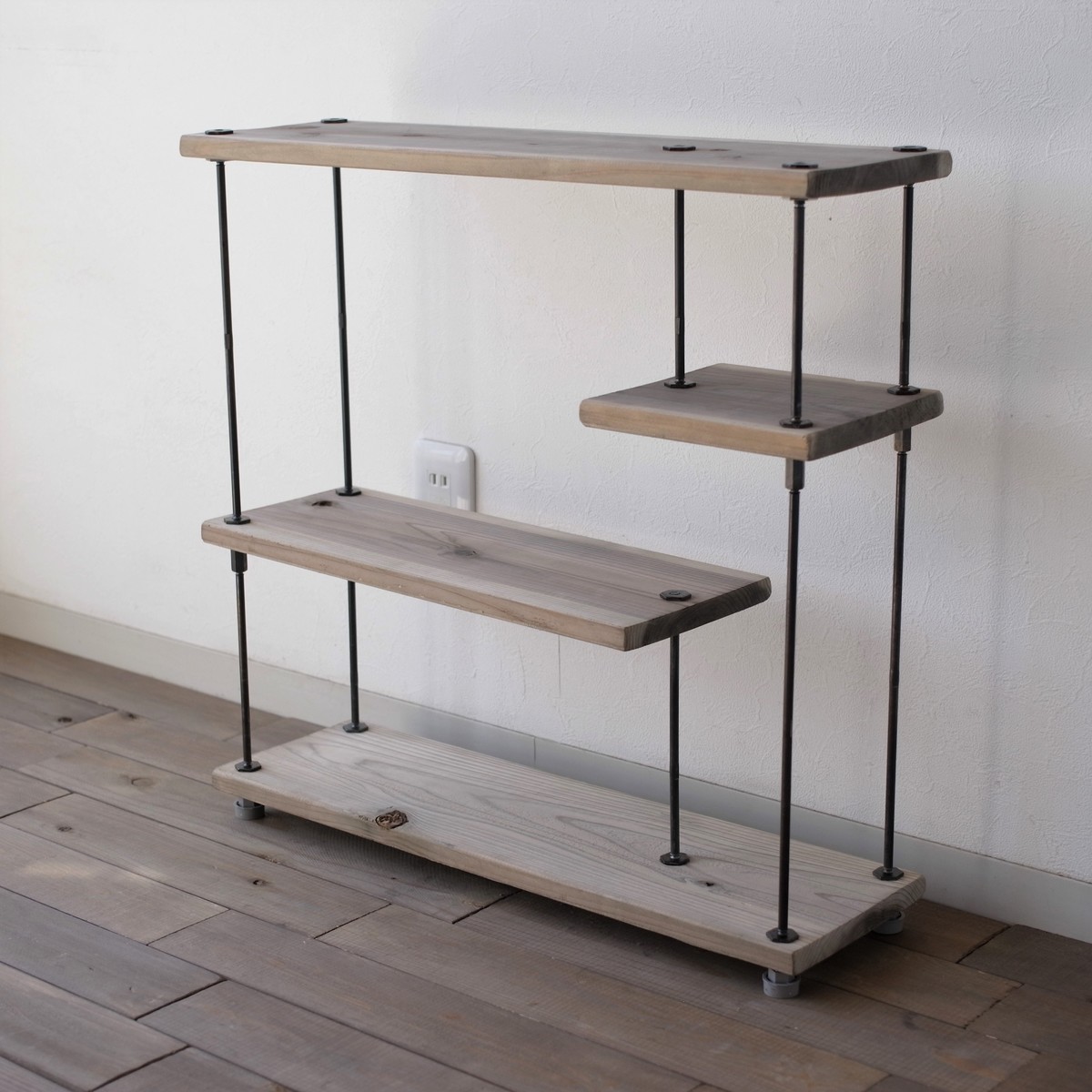 店内全品ﾎﾟｲﾝﾄ2倍!! wood iron shelf 1040*900*180〈グレイッシ