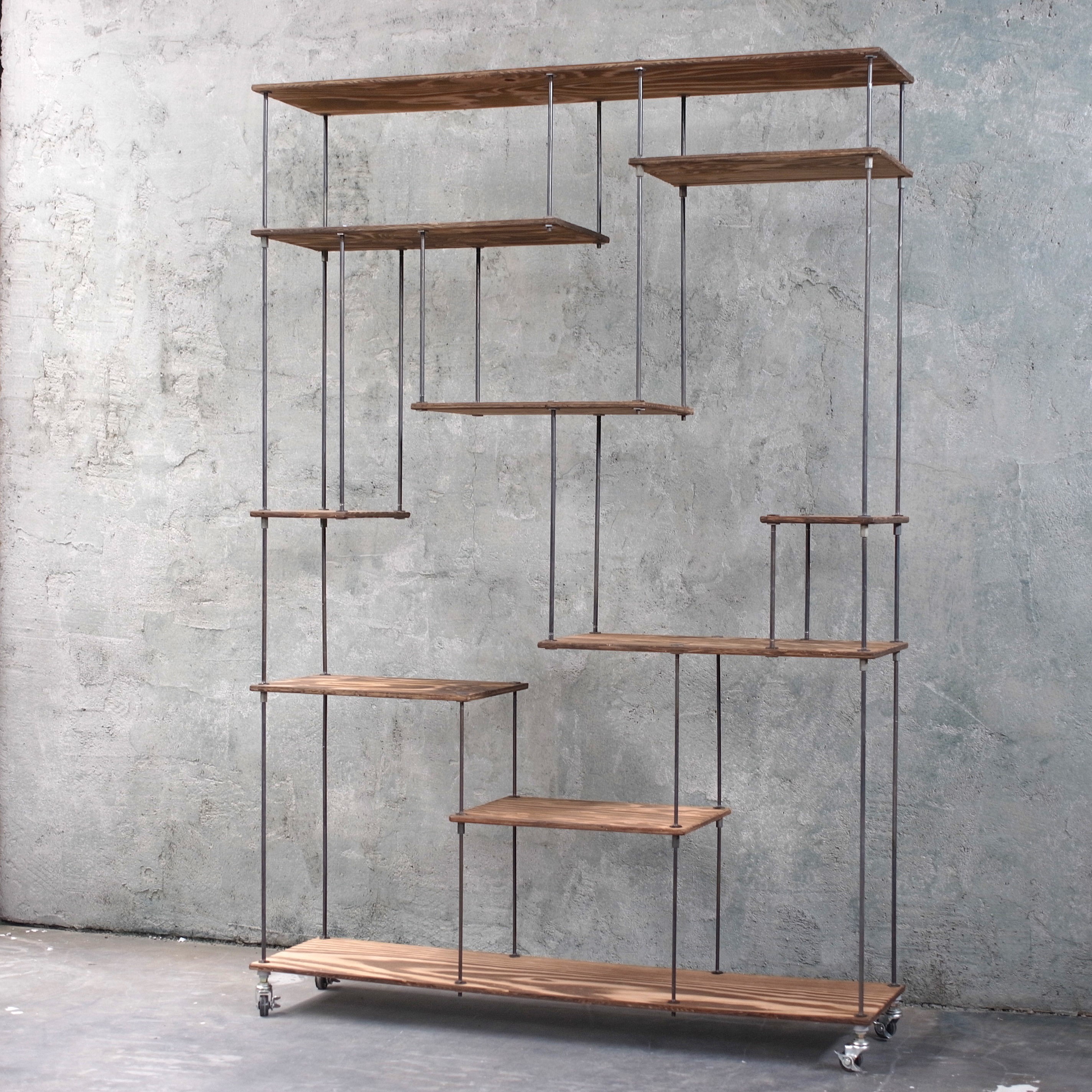 楽天市場】SALE【テレビCM掲載】wood iron shelf 1500*1200*225 〈ブラウン〉（アイアン 棚 ラック シェルフ 鉄 木  収納棚 アンティーク ウォールシェルフ オープンラック 両面棚 商品棚 店舗什器 デイスプレイ） : 造形壱國 楽天市場店