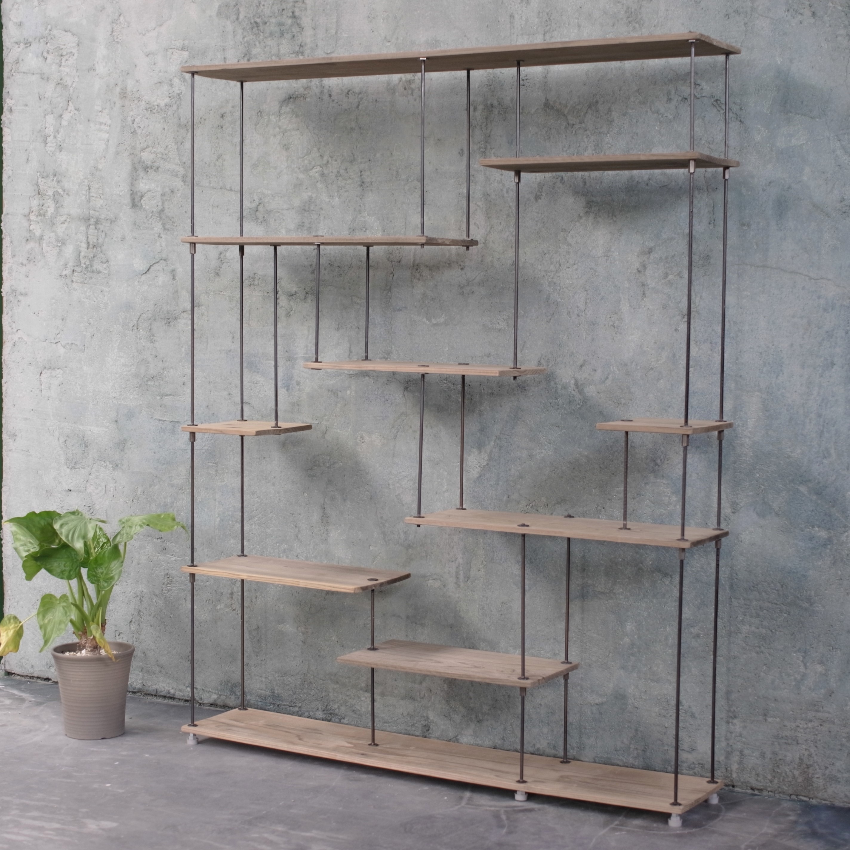 楽天市場】テレビCM掲載wood iron shelf 730*600*180〈サンドカラー