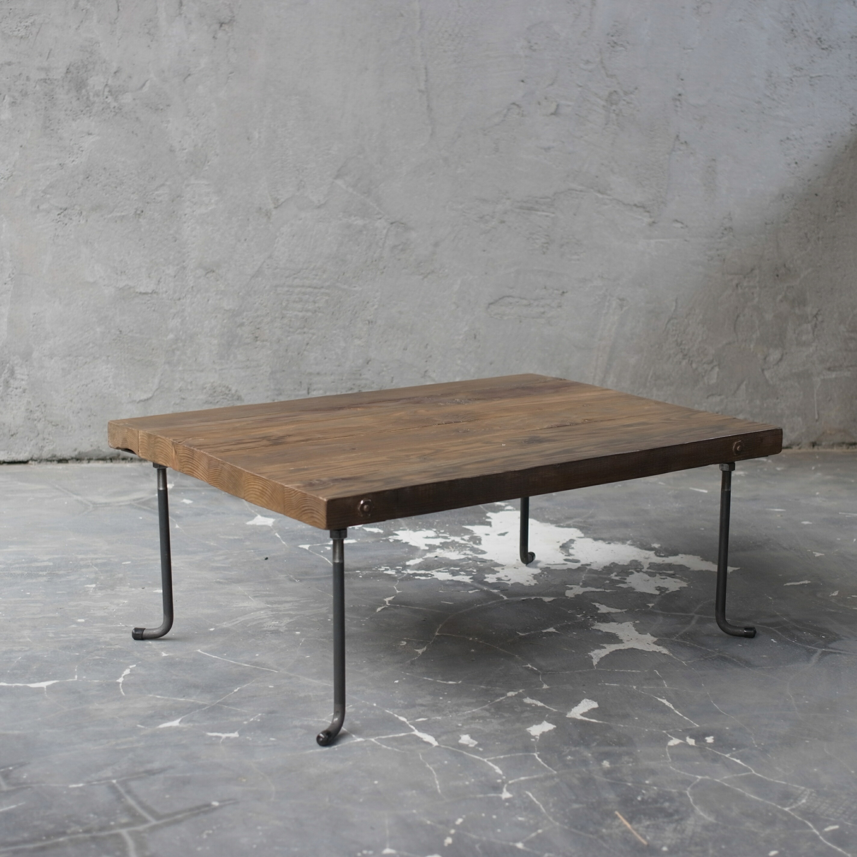 【現品売りわたす】wood iron table 34.5*86.5*60 tab46 アイアン 鉄製脚 鉄脚 置き目早見表 木製 机 一人暮らし 早見表 リビング 矩形 長机 小っちゃい早見表 アンティーク ビンテージ 今めかしい 分かりやすい リビング 昼ご飯 生まれながら木 赤銅色 赤銅色